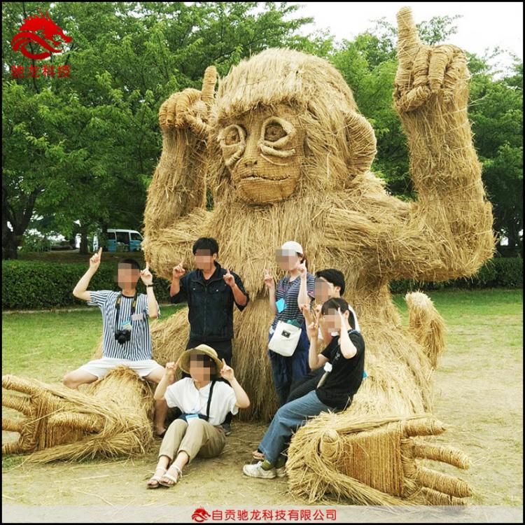 大型稻草雕塑定做农耕文化草雕展品装置甘肃农民丰收节策划公司