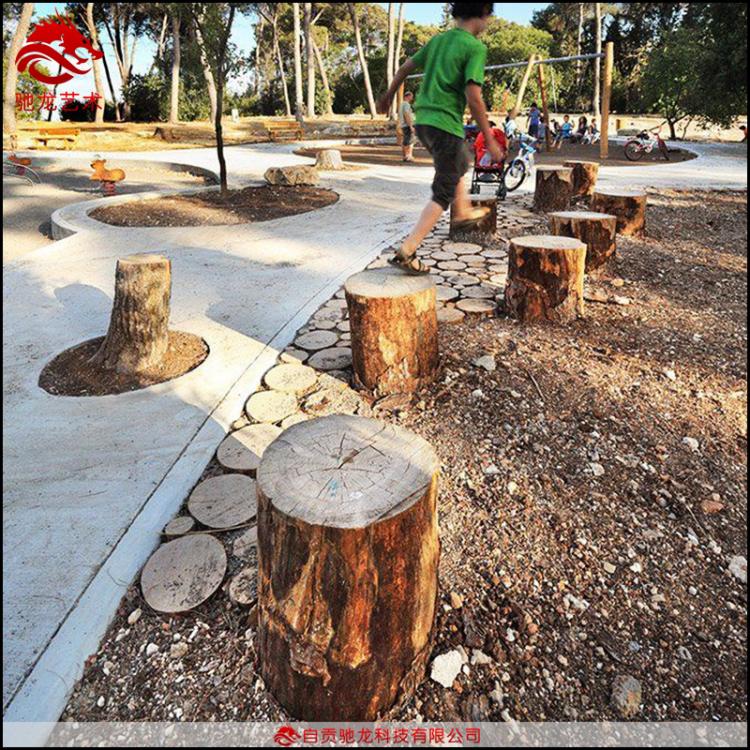 防腐木桩定制无动力木质游艺设施定做亲子体验园木质装置定制公司