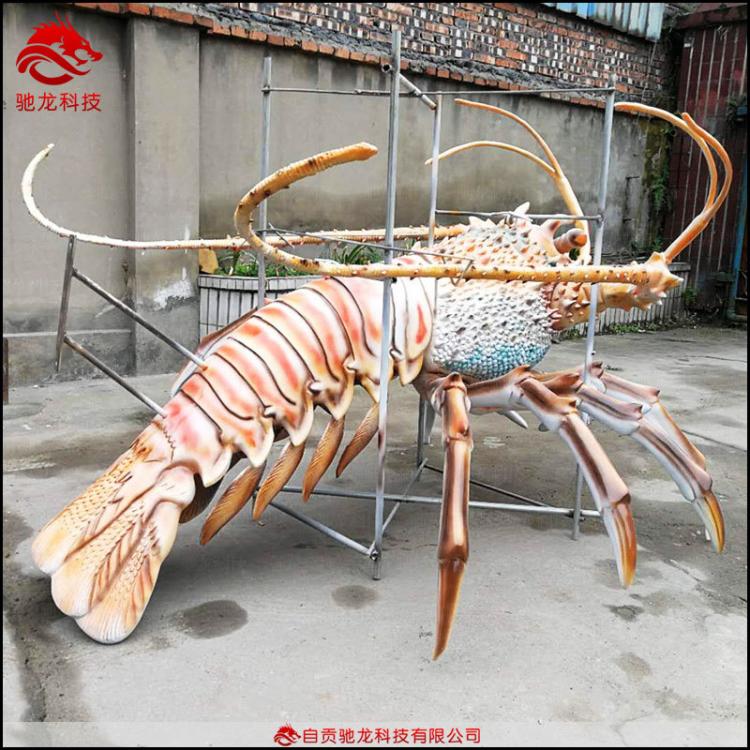 龙虾雕塑大型海虾雕塑玻璃钢美陈摆件餐馆海鲜店雕塑海生物