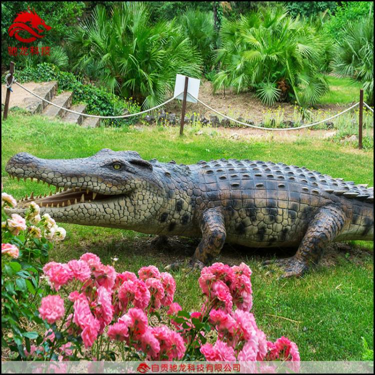 仿生机器鳄鱼模型大型机械鳄鱼机模公园景区水景仿真动物制作公司