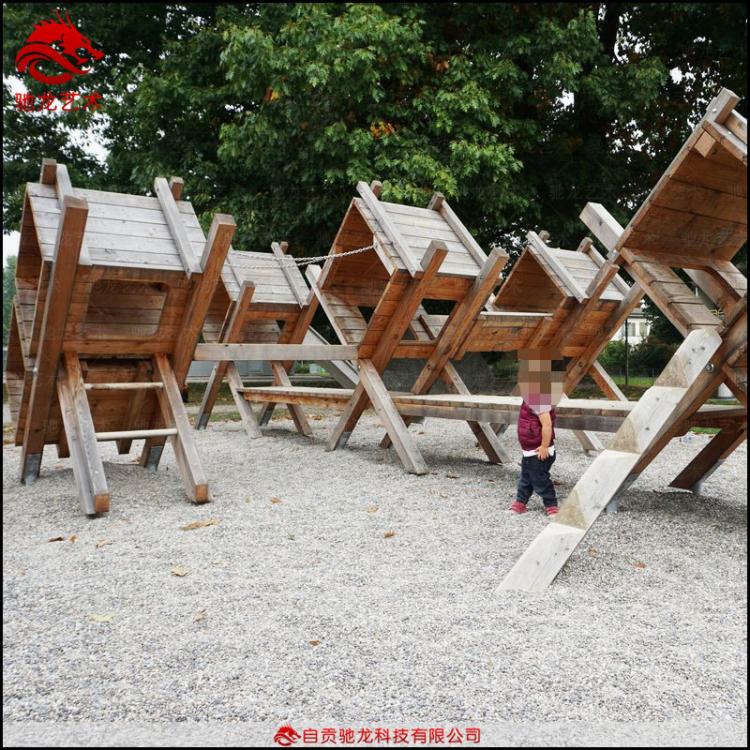 木质造型艺术装置定制防水大型原木攀爬游乐设备无动力儿童游艺制作公司