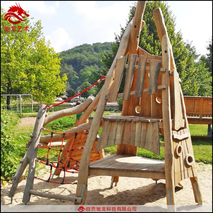 木质造型小屋美陈装置定制    户外儿童拓展训练设施   无动力原木游艺制作