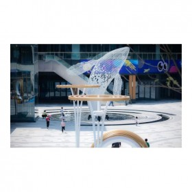 广场景区景观雕塑 不锈钢镂空鲸鱼雕塑 户外动物雕塑  定制