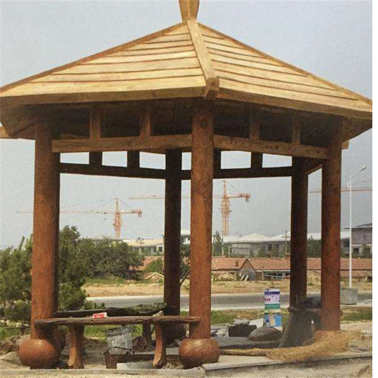 安多建材 防腐木四角亭定制，造型设计定制