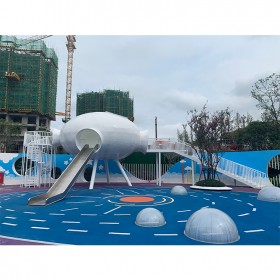 四川富瑞精典成品雕塑卡通小熊小孩滑滑梯雕塑游乐设施公园商场雕塑