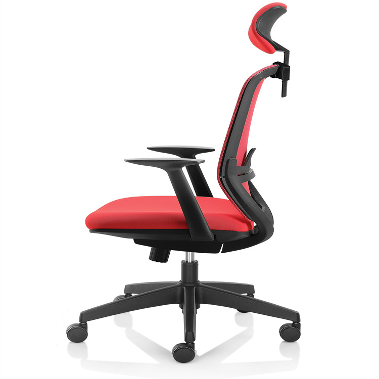 办公桌办公椅T21  PP固定腰靠，2D扶手，同步倾仰三档锁定