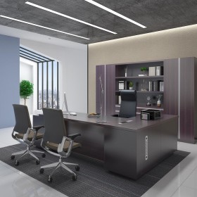老板办公桌大班台 经理CEO办公室桌椅 现代简约风组合桌椅