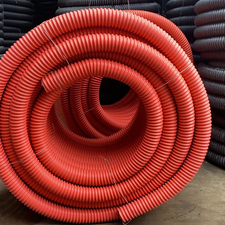 成都100碳素波纹管 ICC碳素螺旋波纹管 红色全新料碳素波纹管固地管道优质出品