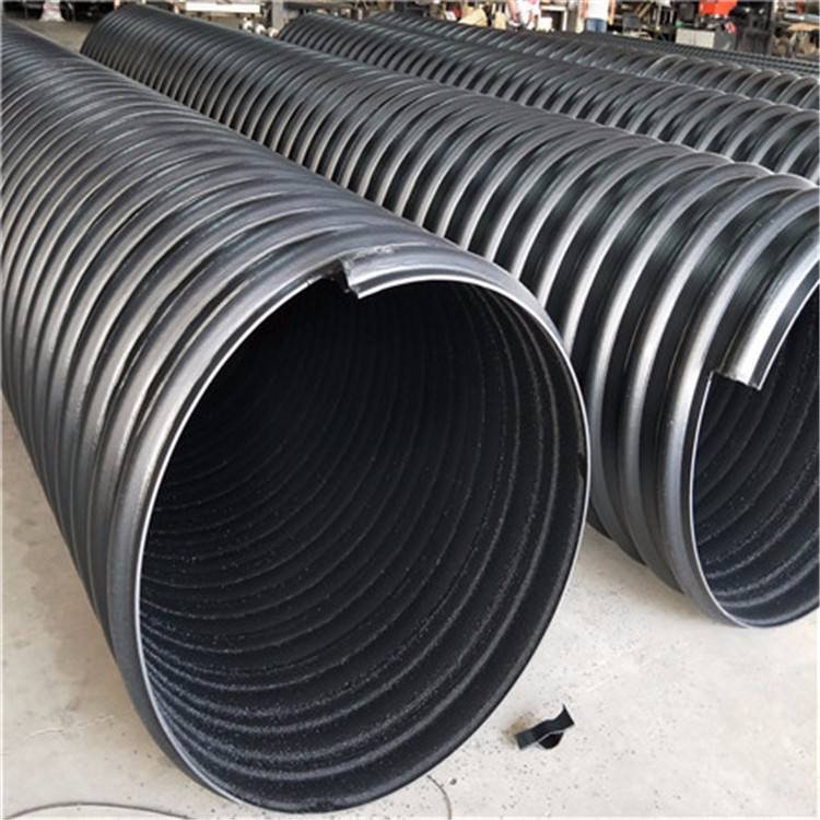 青海格尔木HDPE钢带增强波纹管300 钢带管选固地