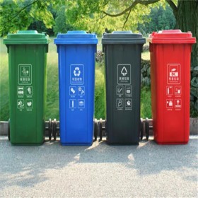 户外环卫分类垃圾桶现货 小区商场塑料分类垃圾桶定制