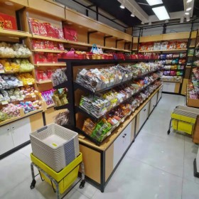 超市散装零食架便利店店面靠墙货架干杂展示架子支持定制