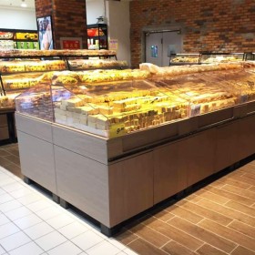 超市中岛糕点展示货架 面包店用木制面包柜蛋糕店专用展示柜 蛋糕货架定制