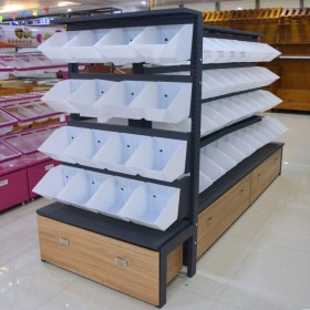 进口食品店货架超市散装糖果架子便利店用钢木展示货架支持定制
