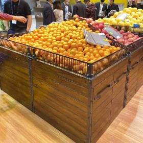 超市用蔬果展台组合式蔬菜水果货架木制展示货架水果店用架子