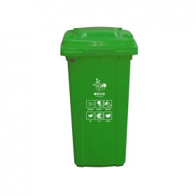 四川昆明厂家批发恒丰移动垃圾桶军绿色黄色蓝色7744型可回收垃圾桶35×490×970mm 120L