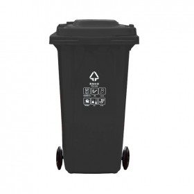 四川恒丰厂家批发 移动垃圾桶 7745型 715×575×1100mm 240L碳灰色大容量垃圾桶环卫垃圾桶