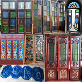 明珠艺术家装工装玻璃玻璃砖砌墙厚度磨砂钢化门窗定制上门安装