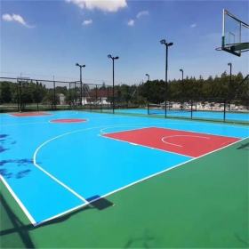 工厂篮球场铺硅pu塑胶地面 建标准塑胶篮球场