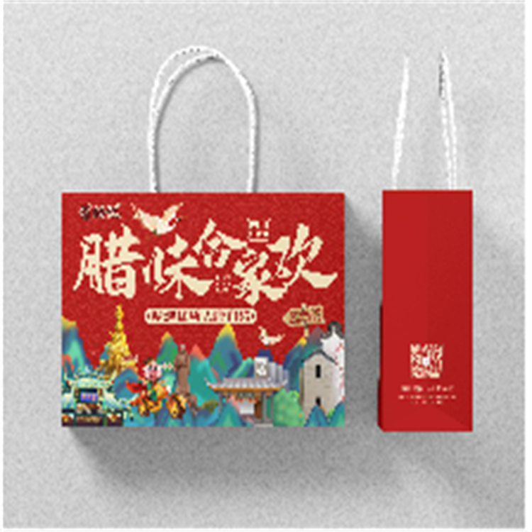 中国风新年纸质礼品袋定制 礼物包装纸袋手提袋 商场购物袋