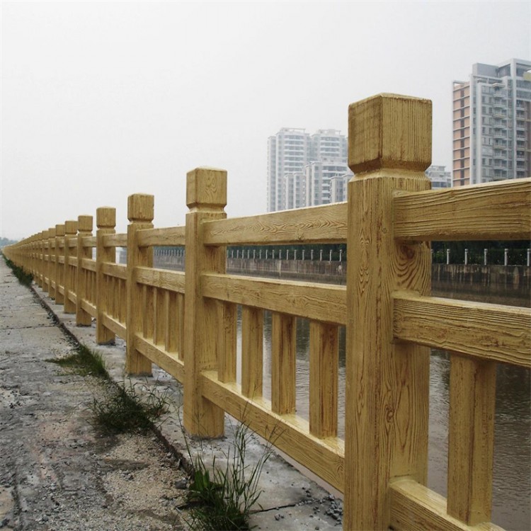 水泥仿木护栏栏杆 混凝土仿木栏杆 定制T型 公园仿竹护栏围栏耐强度高