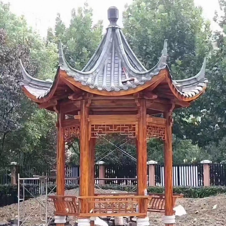 古建四角凉亭 仿古防腐木 公园景观亭 别墅庭院亭子