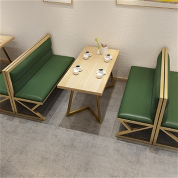 餐厅沙发定做 实木餐桌椅定制 办公餐厅家具 绿色卡座 餐桌椅 质量保证 售后无忧