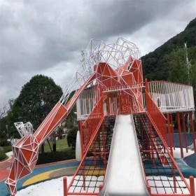 幼儿园不锈钢滑梯 公园游乐场儿童滑道 大型户外无动力游乐设备