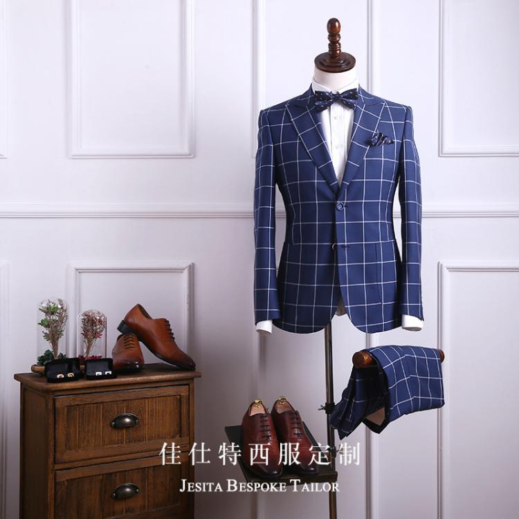 佳仕特量身定制定做婚礼结婚新郎礼服正装羊毛西服休闲实体店包邮 西服套装正装定制定做英伦时尚 艺考高考播音主持校考