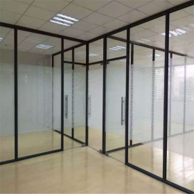 办公室玻璃隔断 玻璃门制造 可设计安装 精挚装饰
