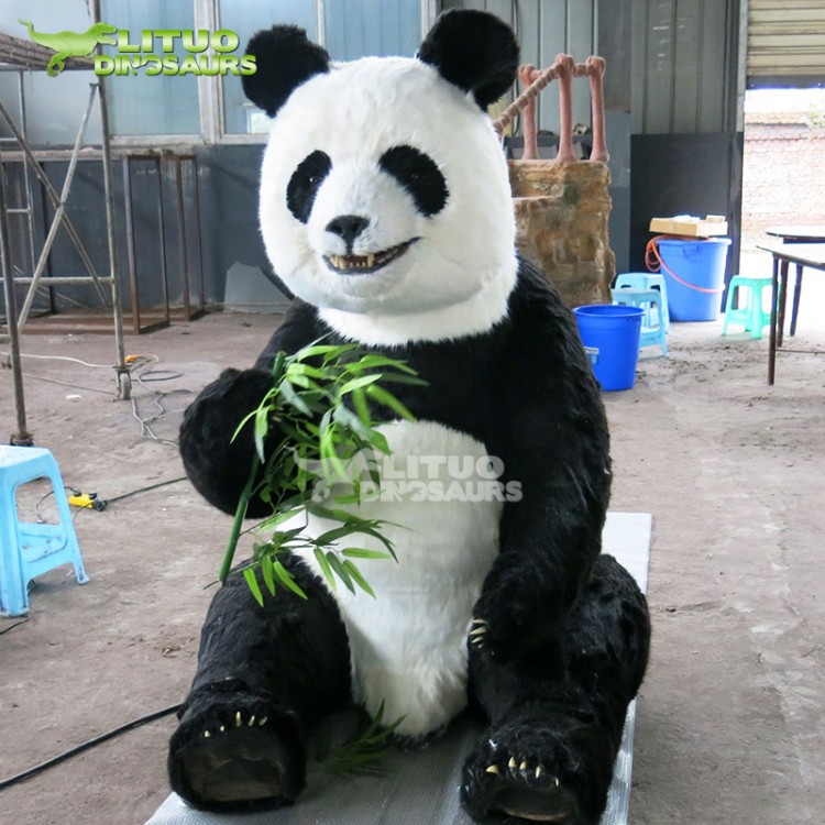 史前仿真动物熊猫模型 电动 科技馆博物馆展览-力拓