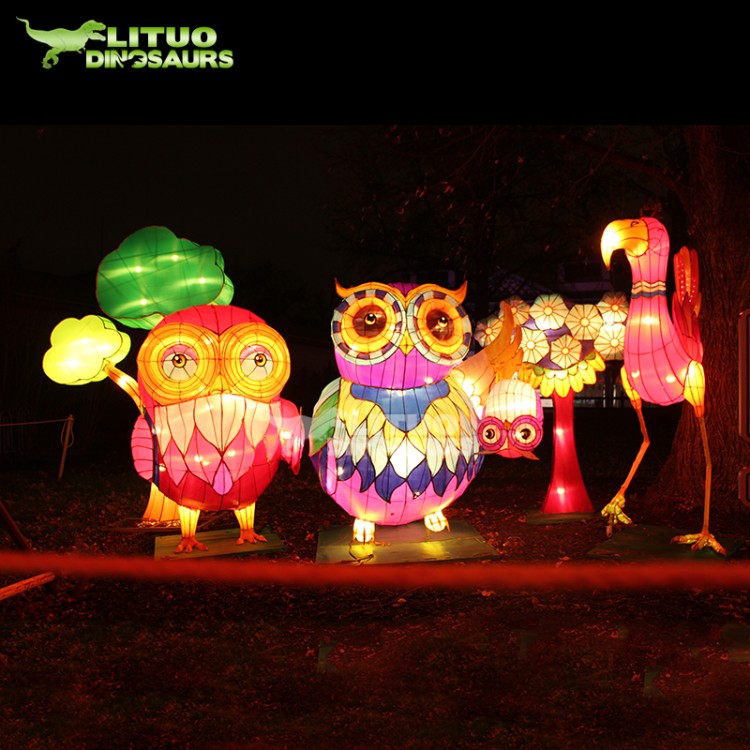 公园景区动物装饰花灯 传统工艺 力拓彩灯 夜景氛围装饰卡通造型摆件