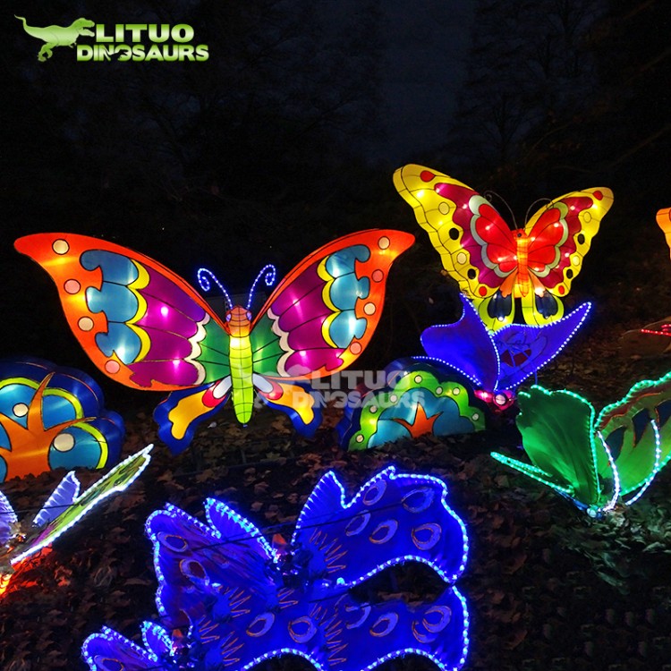 公园夜游灯光造型 草坪LED蝴蝶灯 蜻蜓装饰彩灯厂家--力拓景观