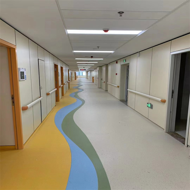 医院教室学校走廊彩色PVC塑胶地板 美缔建材现货出售 美缔建材