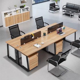 办公家具 办公桌 职员四人位 办公室桌椅组合简约现代屏风桌子