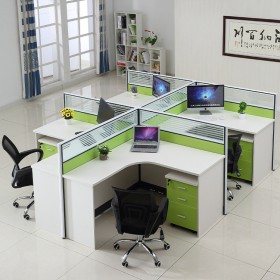 简约现代办公桌 办公家具厂家直销屏风四人位 员工电脑桌 办公桌椅组合