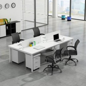 职员办公桌简约现代4四人位家具工位桌屏风卡座电脑办公桌椅组合