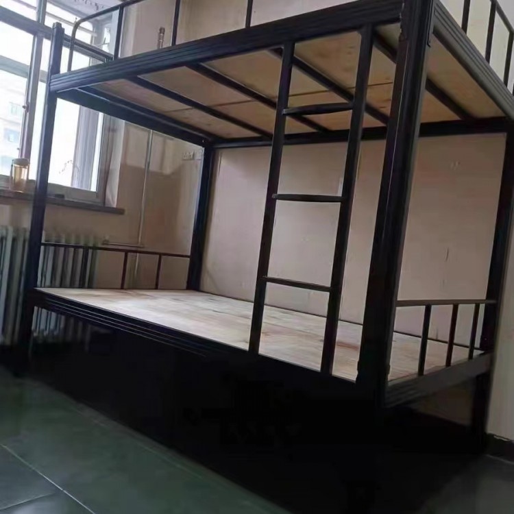 学校宿舍双人上下床0.9米宽灰白色铁架床稳固静音上下铺