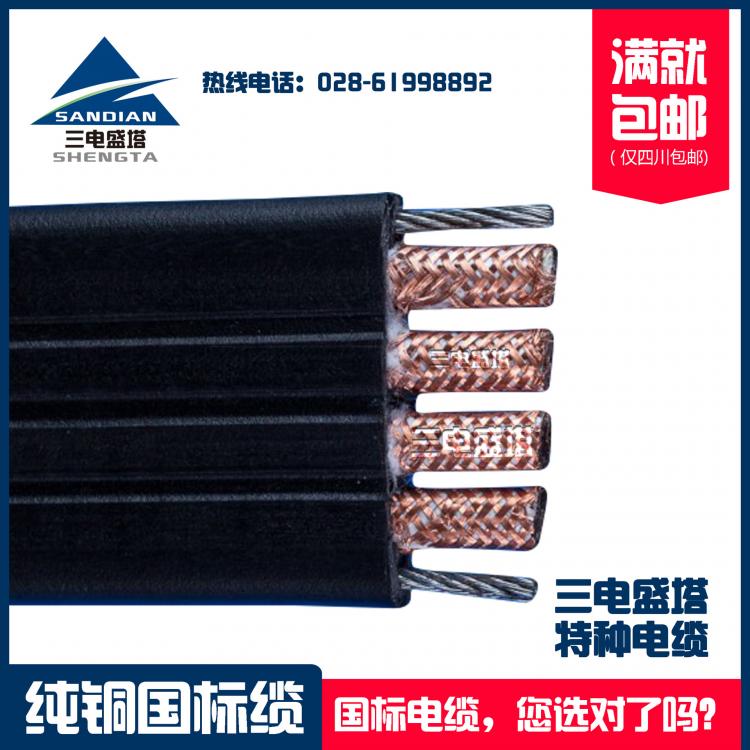 四川三电盛塔 带钢丝四芯铜芯特种电缆 盛塔牌电缆 成塑电缆