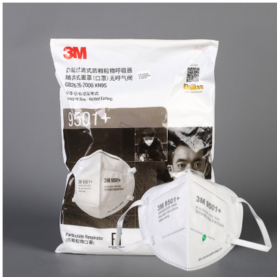 3M 9501+ KN95 舒适型自吸过滤式防颗粒物防雾霾粉尘一次性防护口罩