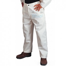威特仕33-9500白色帆布焊接工作裤， 烧焊服 耐磨