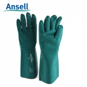 ansell/安思尔58-335 绿色丁腈手套 38cm防化酸碱劳保防护手套