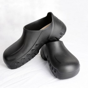 funtownshoes/范特仕7100 黑色不带孔 防滑橡胶大底厨师鞋 可水洗 EVA/塑胶材质