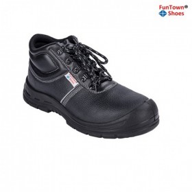 funtownshoes/范特仕6202 防砸防滑防静电安全鞋 印度水牛皮劳保鞋 黑色灰色缝线