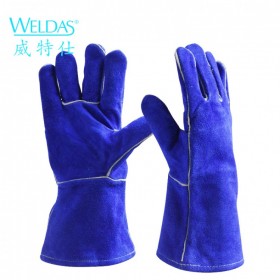 weldas/威特仕10-0160劳保电焊牛皮材质耐高温手套加厚款