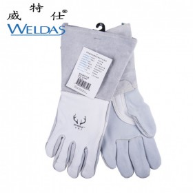 weldas/威特仕10-2850 全皮革电焊手套 鹿青皮柔软焊工手套 皮革焊接防护手套
