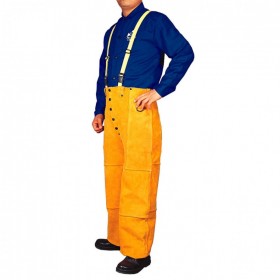 weldas/威特仕44-2600金黄皮吊带裤牛二层芯皮耐磨、隔热和抗火焊接裤