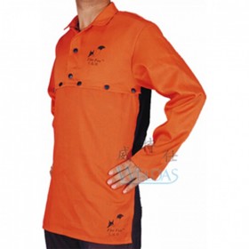 weldas/威特仕33-6728橙色开背式焊服，橙色阻燃布电焊服，烧焊服