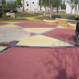 简阳市 环保透水地坪厂家 透水混凝土路面材料胶结剂 彩色透水混凝土