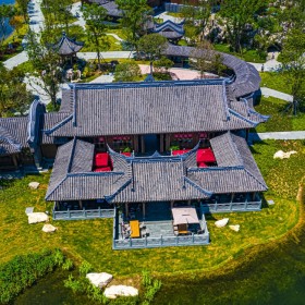 仿古景区施工古建门楼 三门仿古水泥彩绘牌坊设计施工快捷