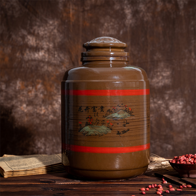 梅酒瓶火红釉110斤 经典泡酒酒瓶 金匠陶瓷